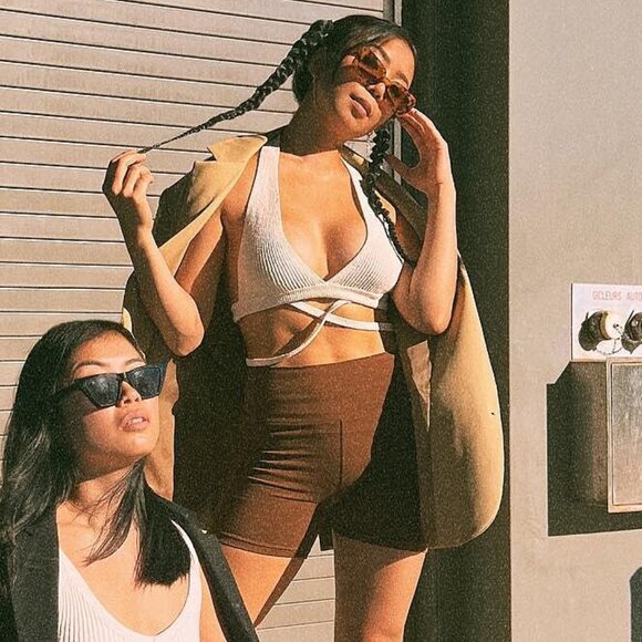 NOIZE (XL) Blaire Short Organic Cotton Side Pockets High Rise Chestnut - Size XL - Picture 3 of 11